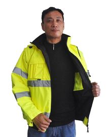 куртки Ворквеар зимы Вис краткости безопасности 300Д Оксфорда Хи с отделяемыми рукавами